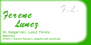 ferenc luncz business card